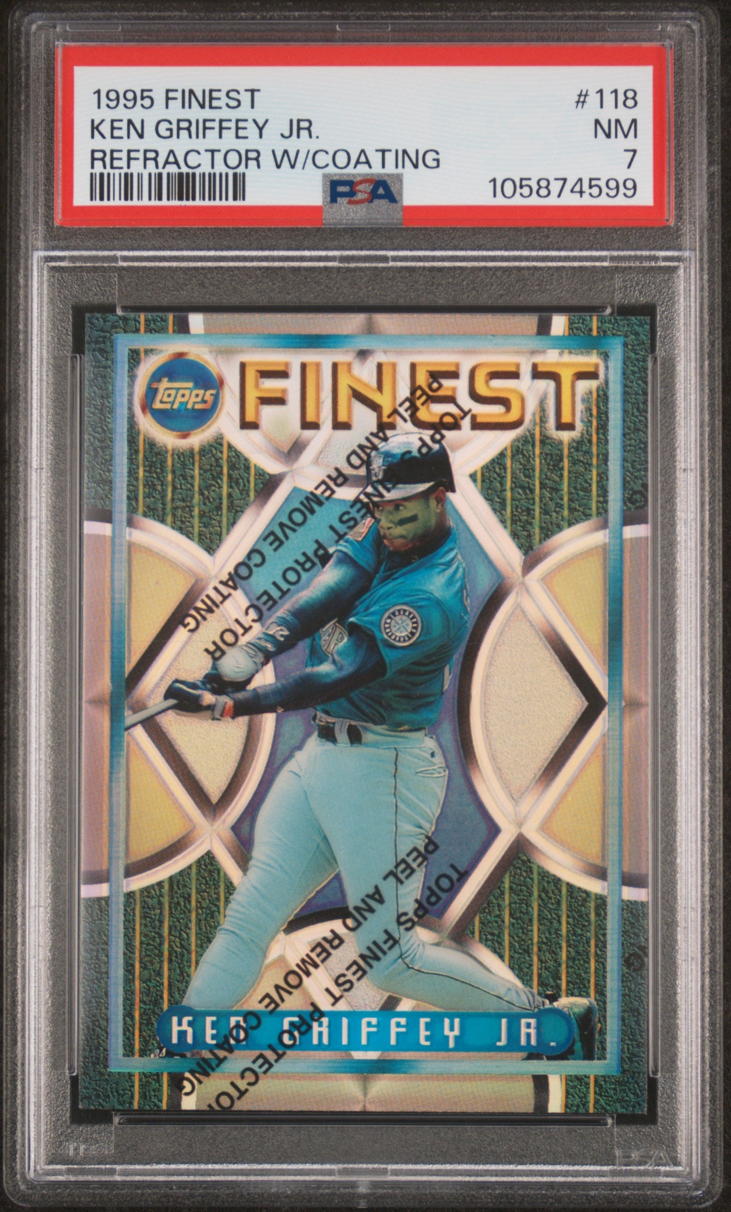1995 Finest Ken Griffey JR. #118 Refractor W Coating PSA 7