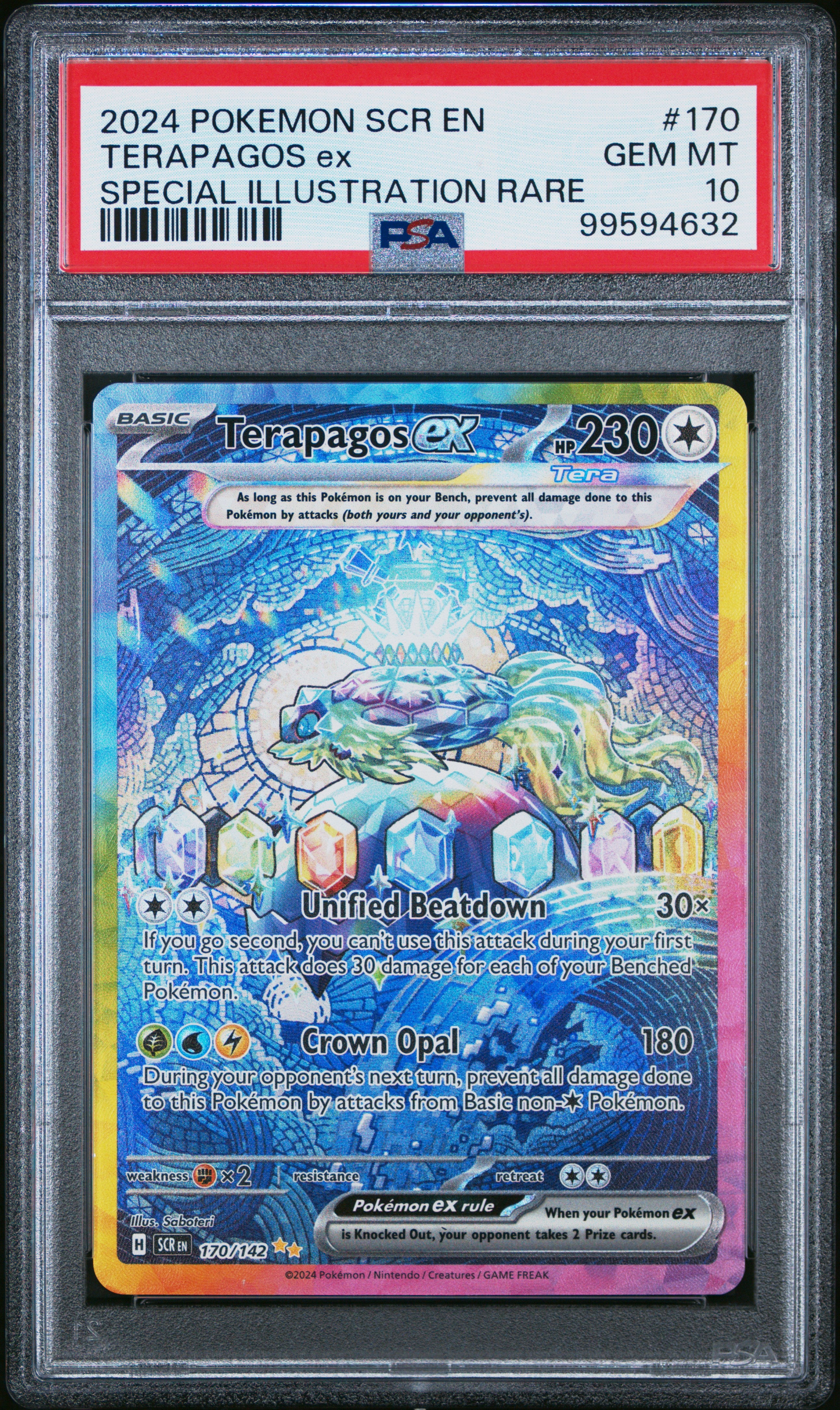 PokéMon TCG Terapagos EX #170 Special Illustration Rare PSA 10