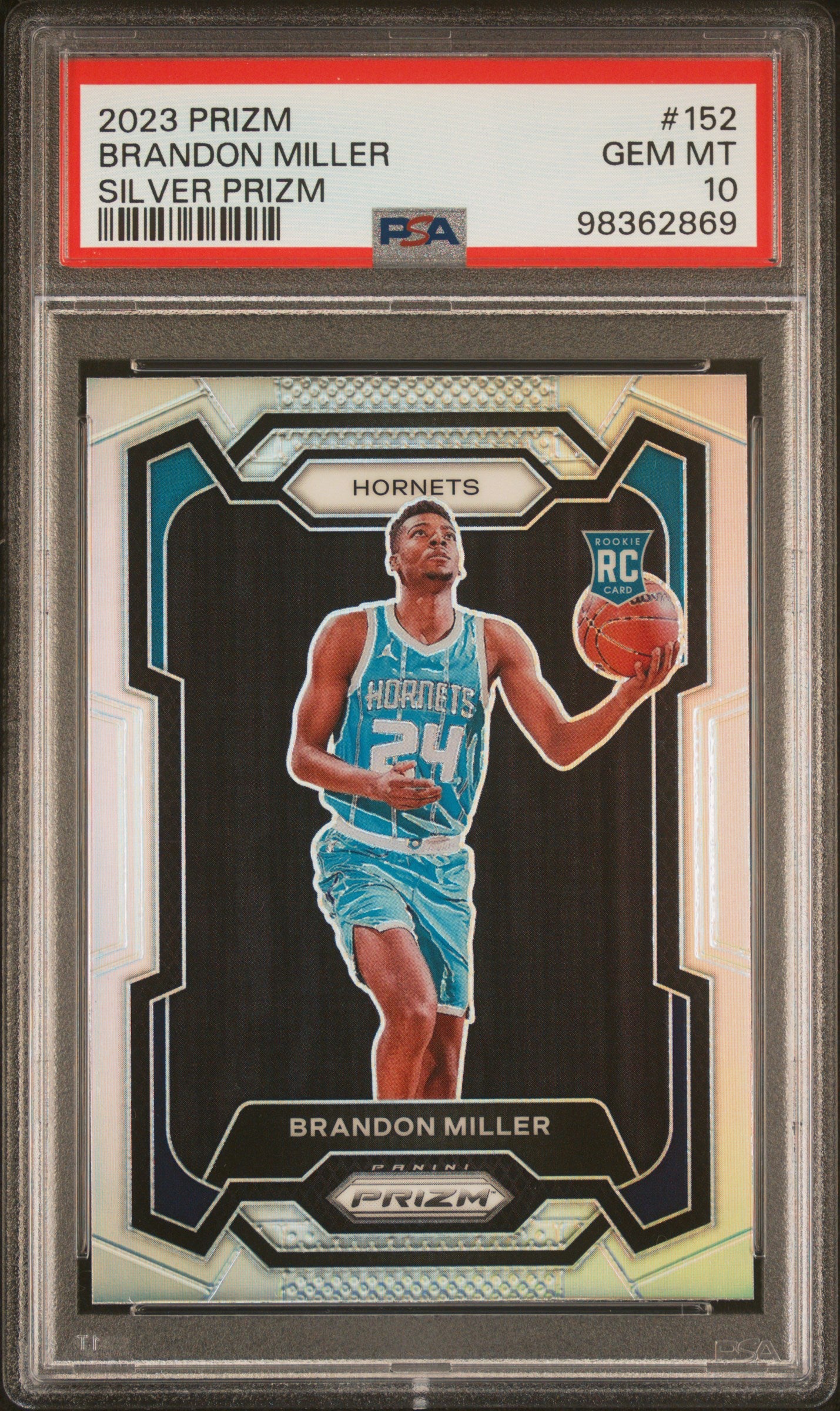 2023 Panini Prizm Brandon Miller #152 Silver Prizm PSA 10