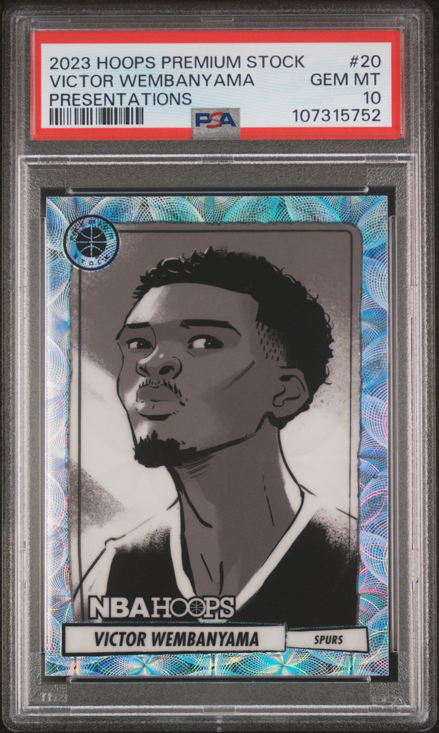 2023 Panini Hoops Premium Stock Presentations Victor Wembanyama #20 PSA 10