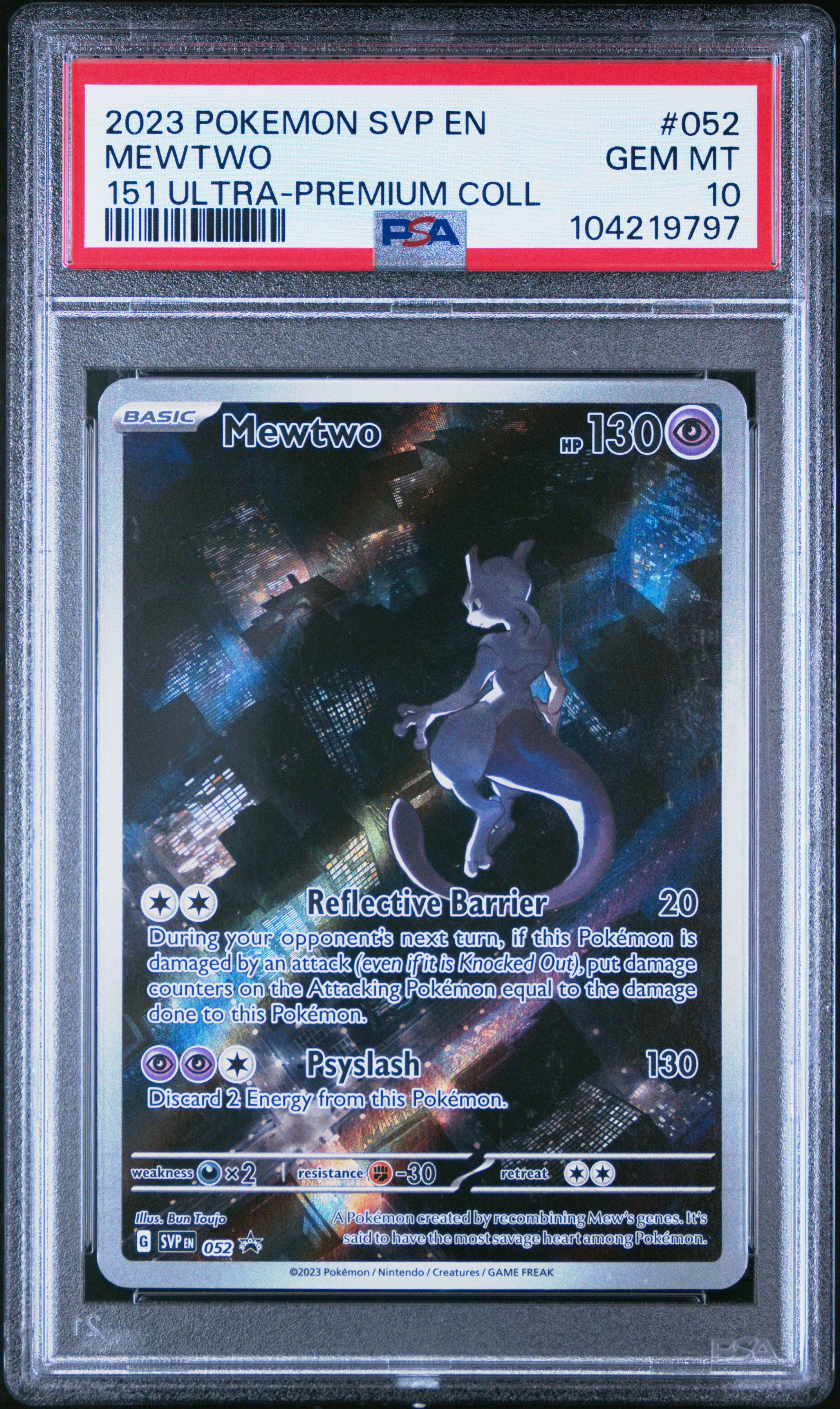 PokéMon TCG Mewtwo #052 151 Ultra-Premium Coll PSA 10