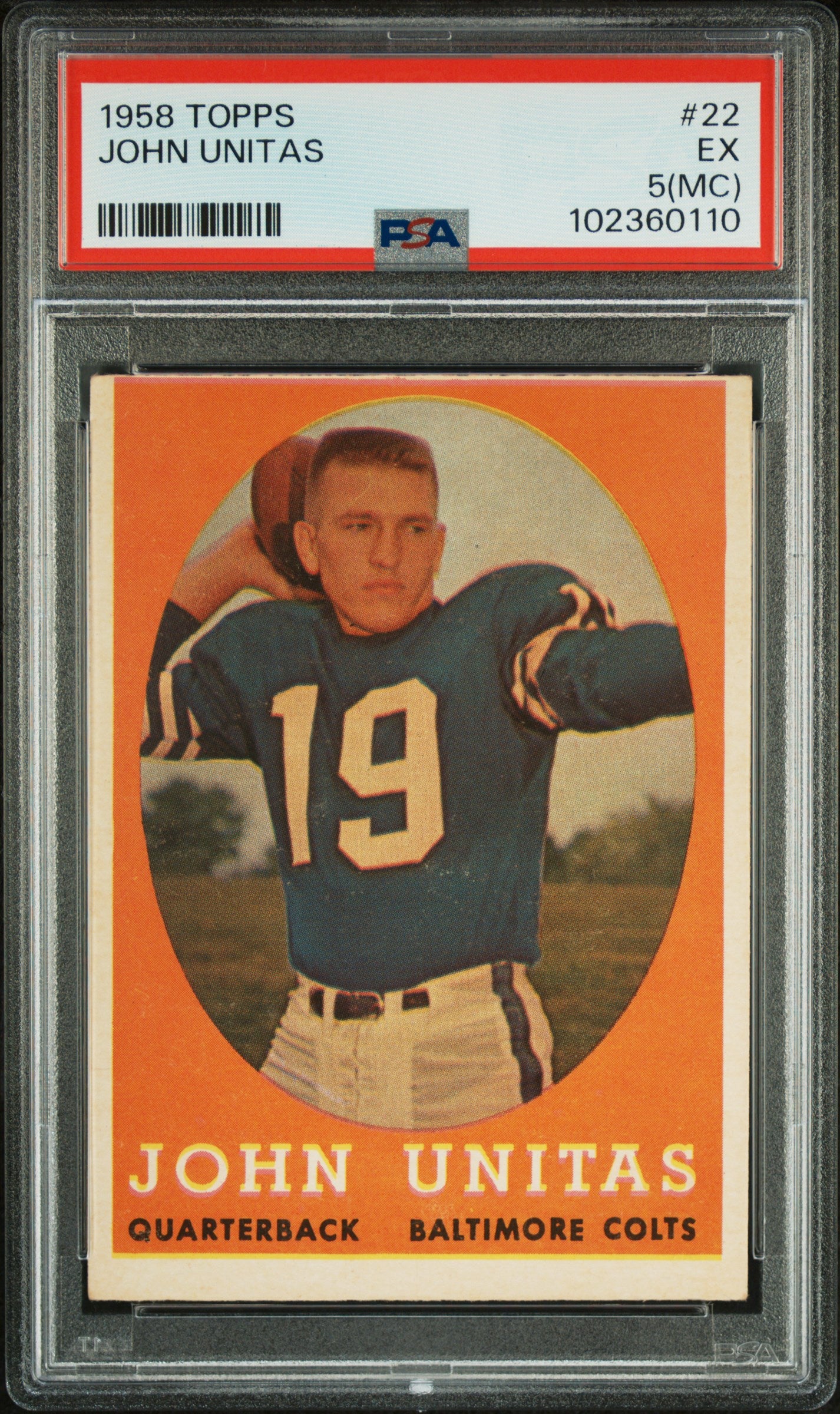 1958 Topps John Unitas #22 MC PSA 5