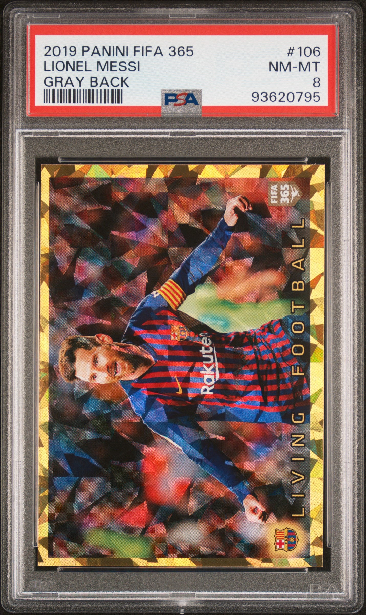 2019 Panini FIFA 365 Lionel Messi #106 PSA 8