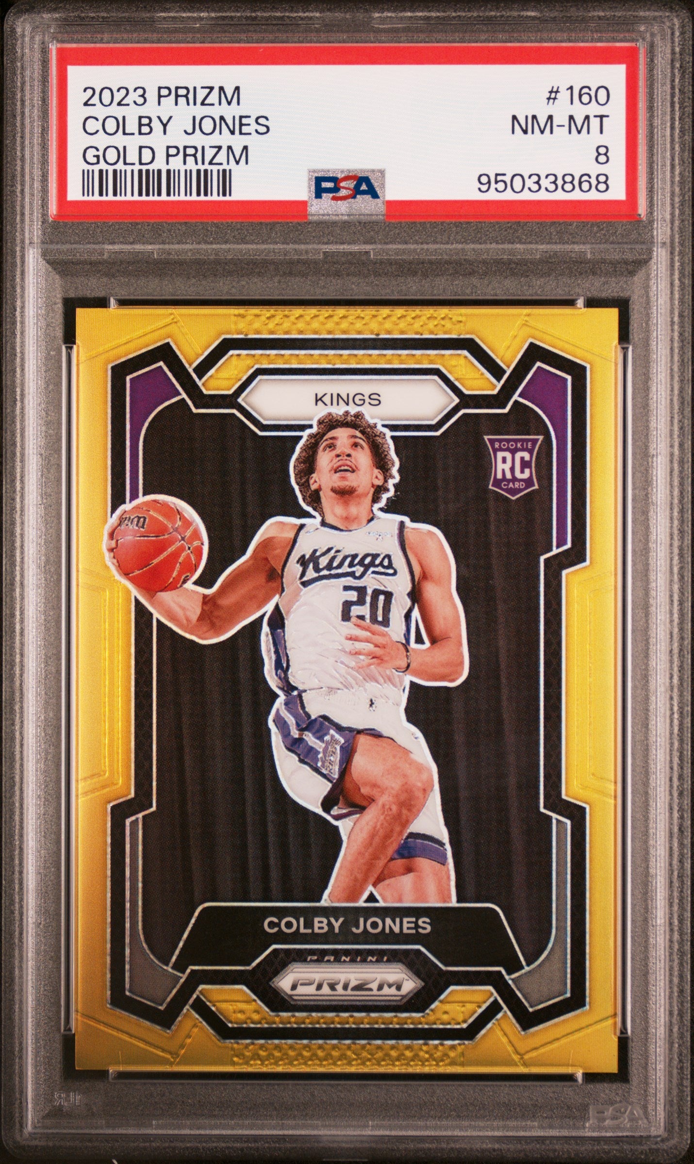 2023 Panini Prizm Colby Jones #160 Gold Prizm PSA 8