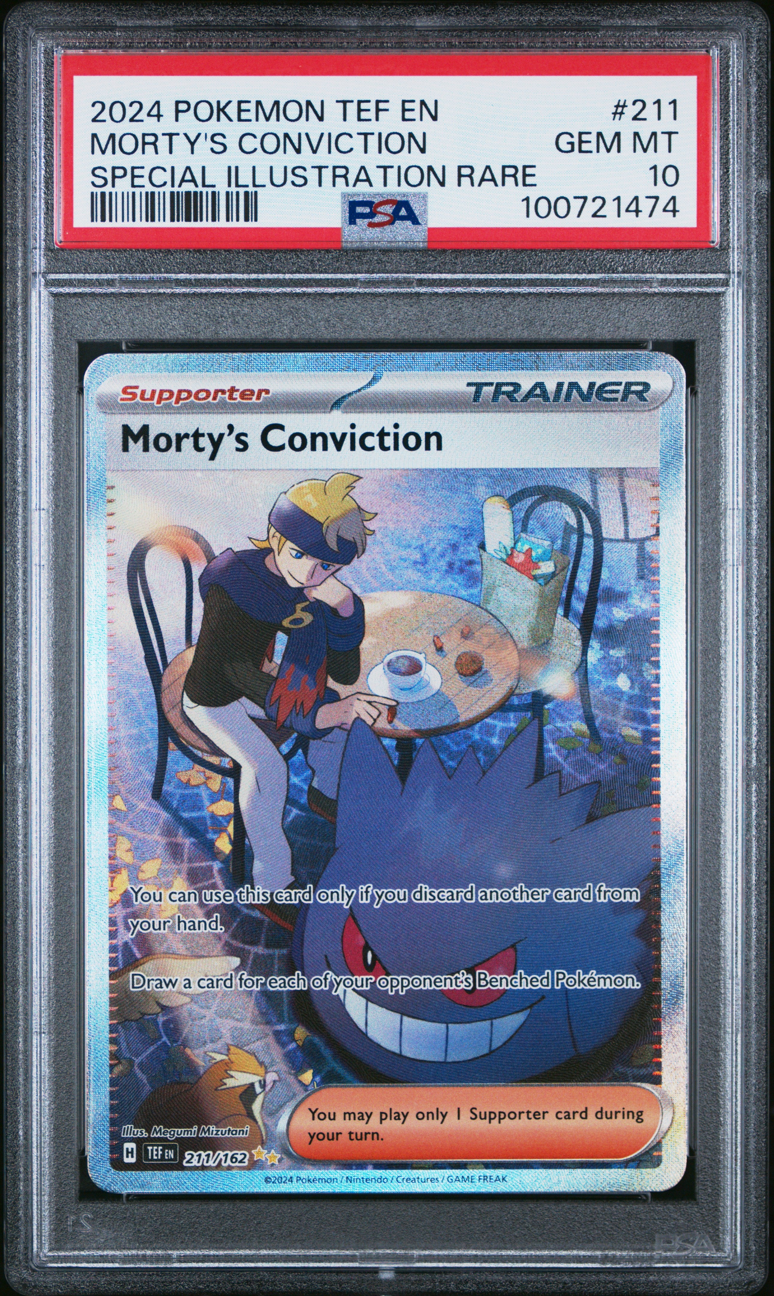 PokéMon TCG Morty's Conviction #211 Special Illustration Rare PSA 10