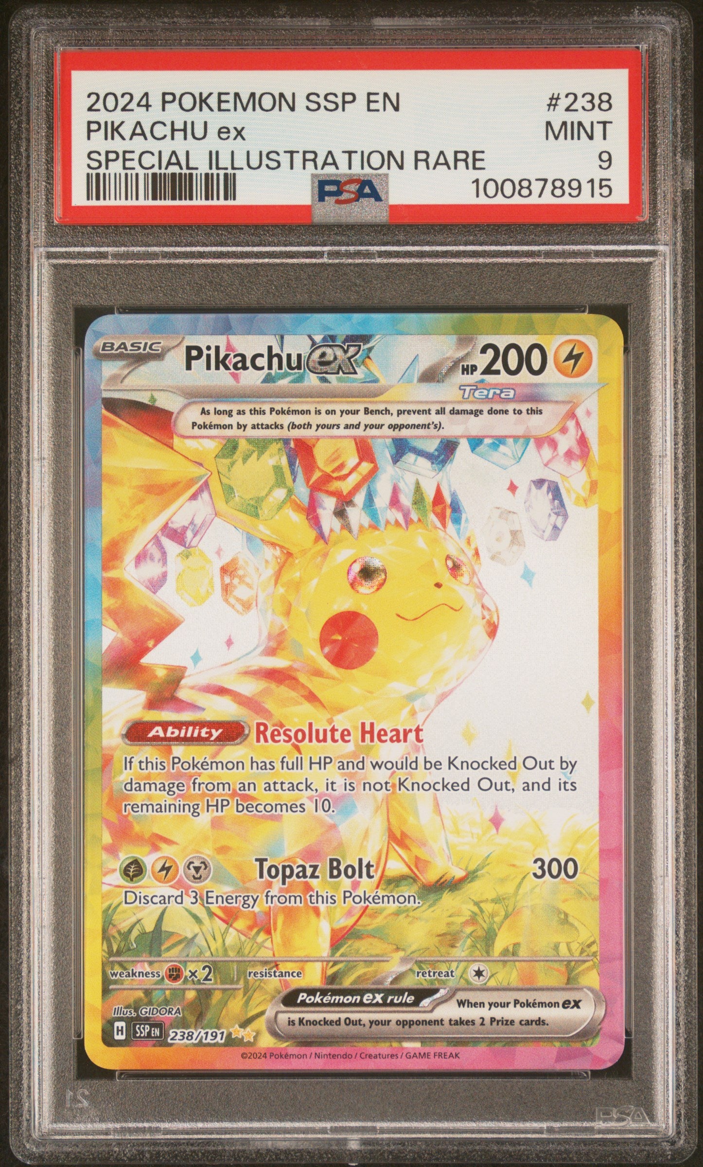 PokéMon TCG Pikachu EX #238 Special Illustration Rare PSA 9