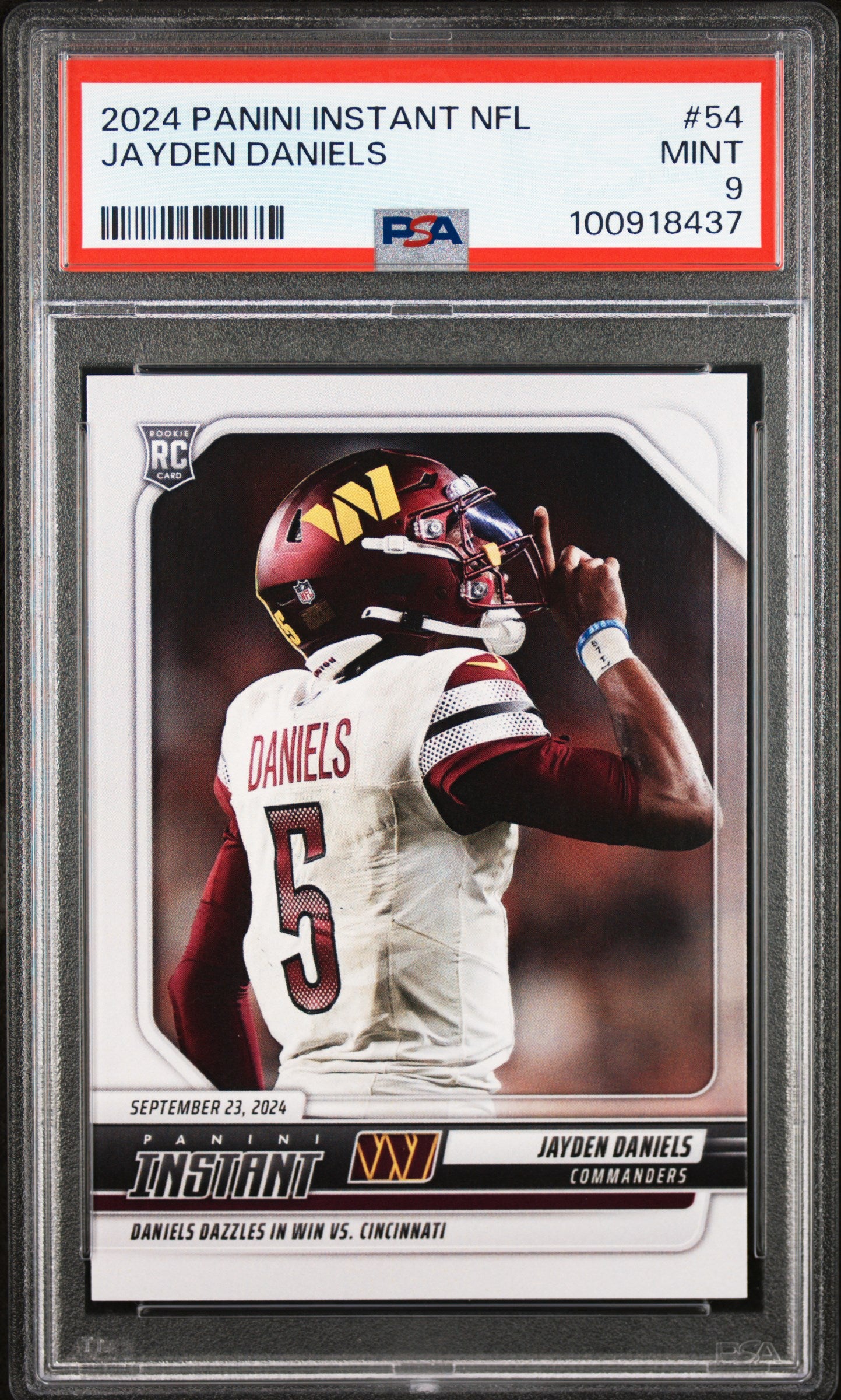 2024 Panini Instant NFL Jayden Daniels #54 PSA 9