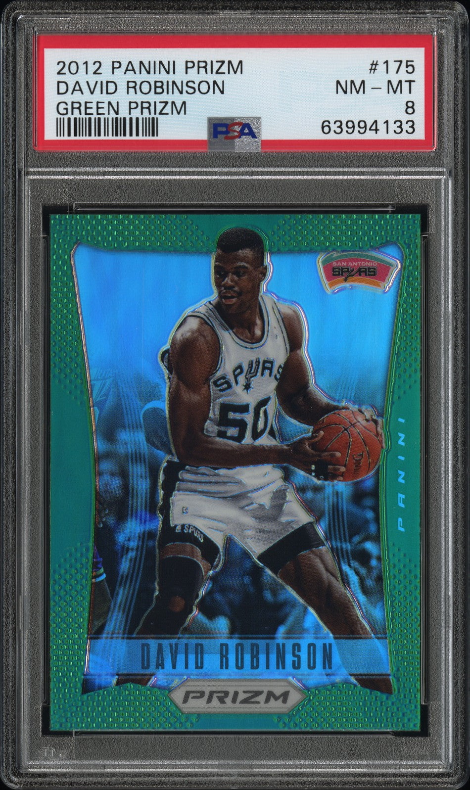 2012 Panini Prizm David Robinson #175 Green PSA 8