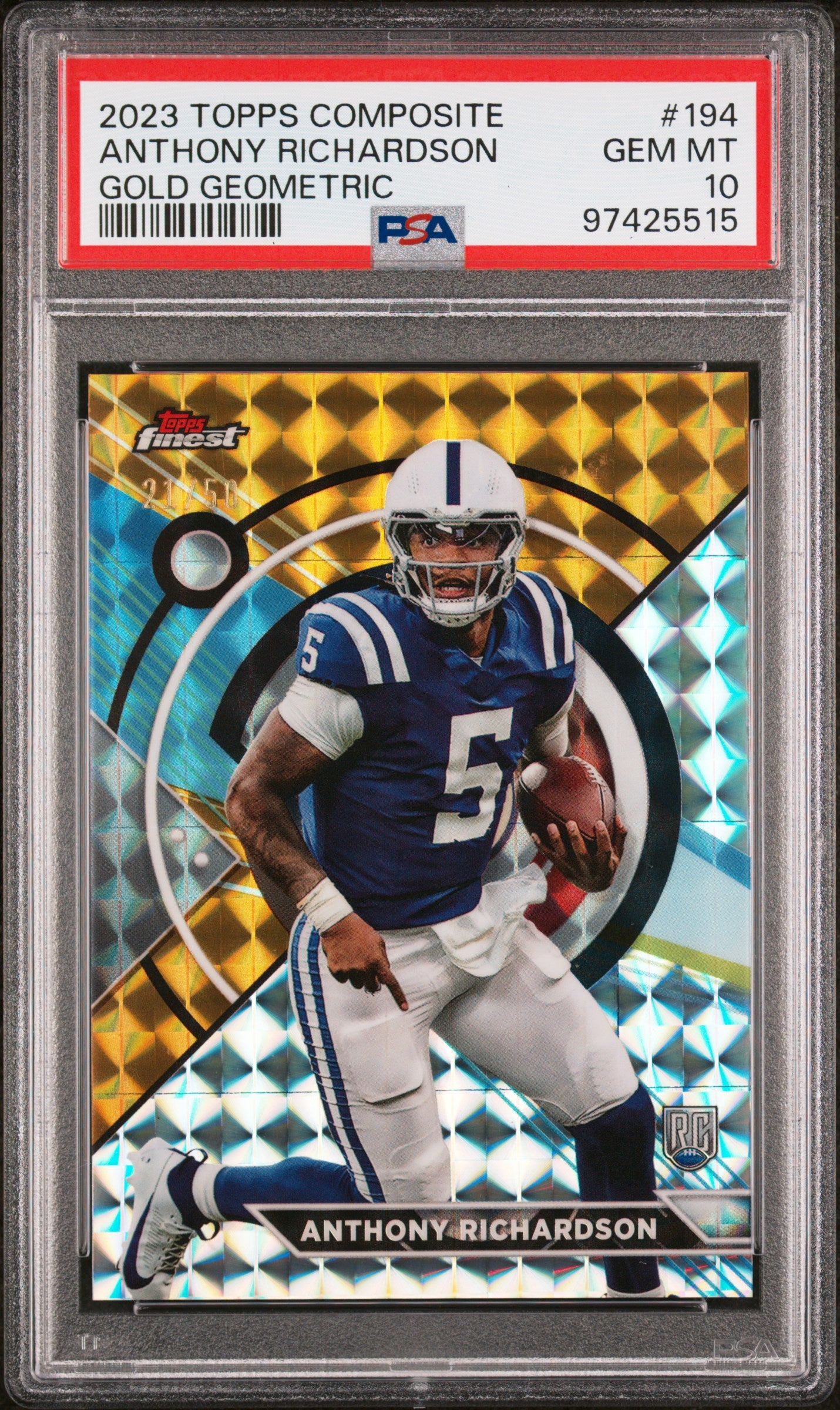 2023 Topps Composite Anthony Richardson #194 Gold Geometric PSA 10