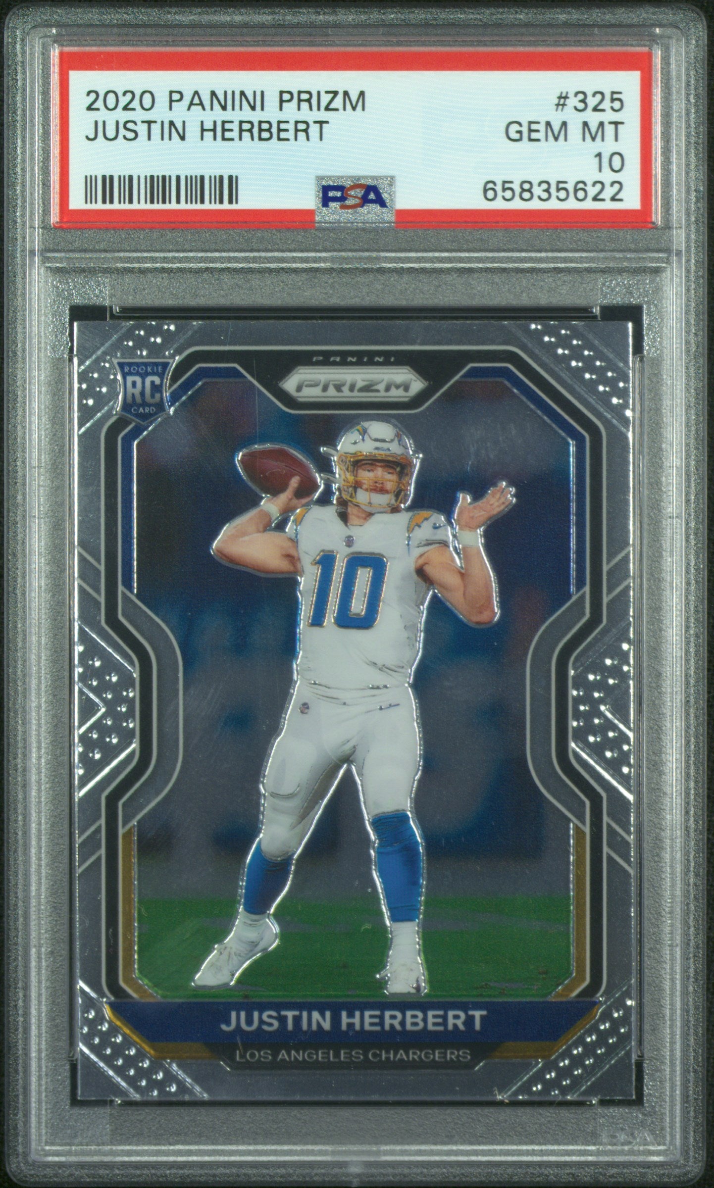 2020 Panini Prizm Justin Herbert #325 PSA 10