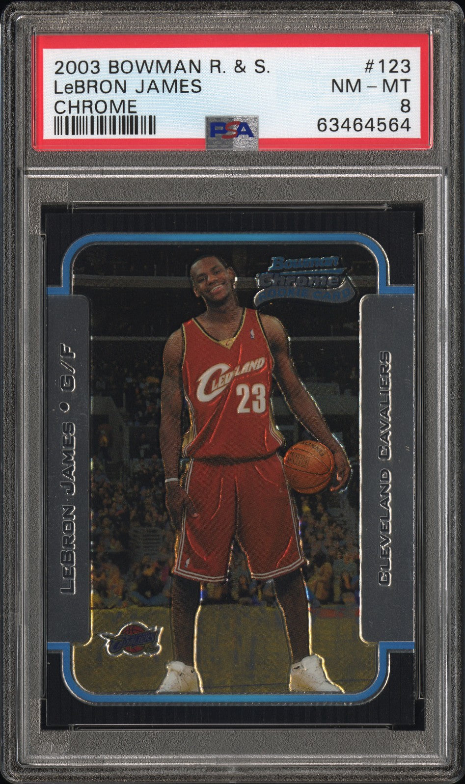 2003 Bowman Rookies & Stars LeBron James #123 Chrome PSA 8