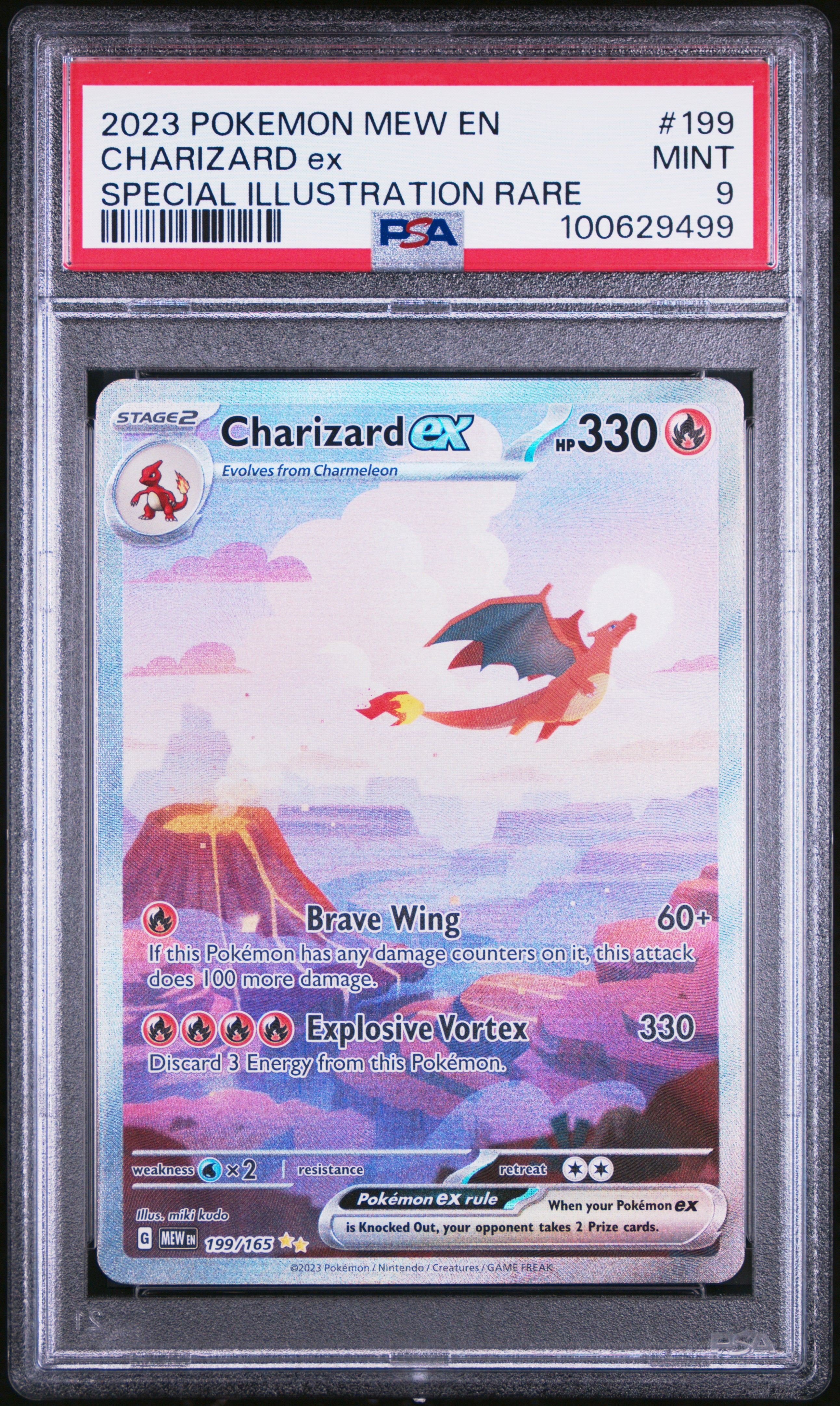 PokéMon TCG Charizard EX #199 Special Illustration Rare PSA 9