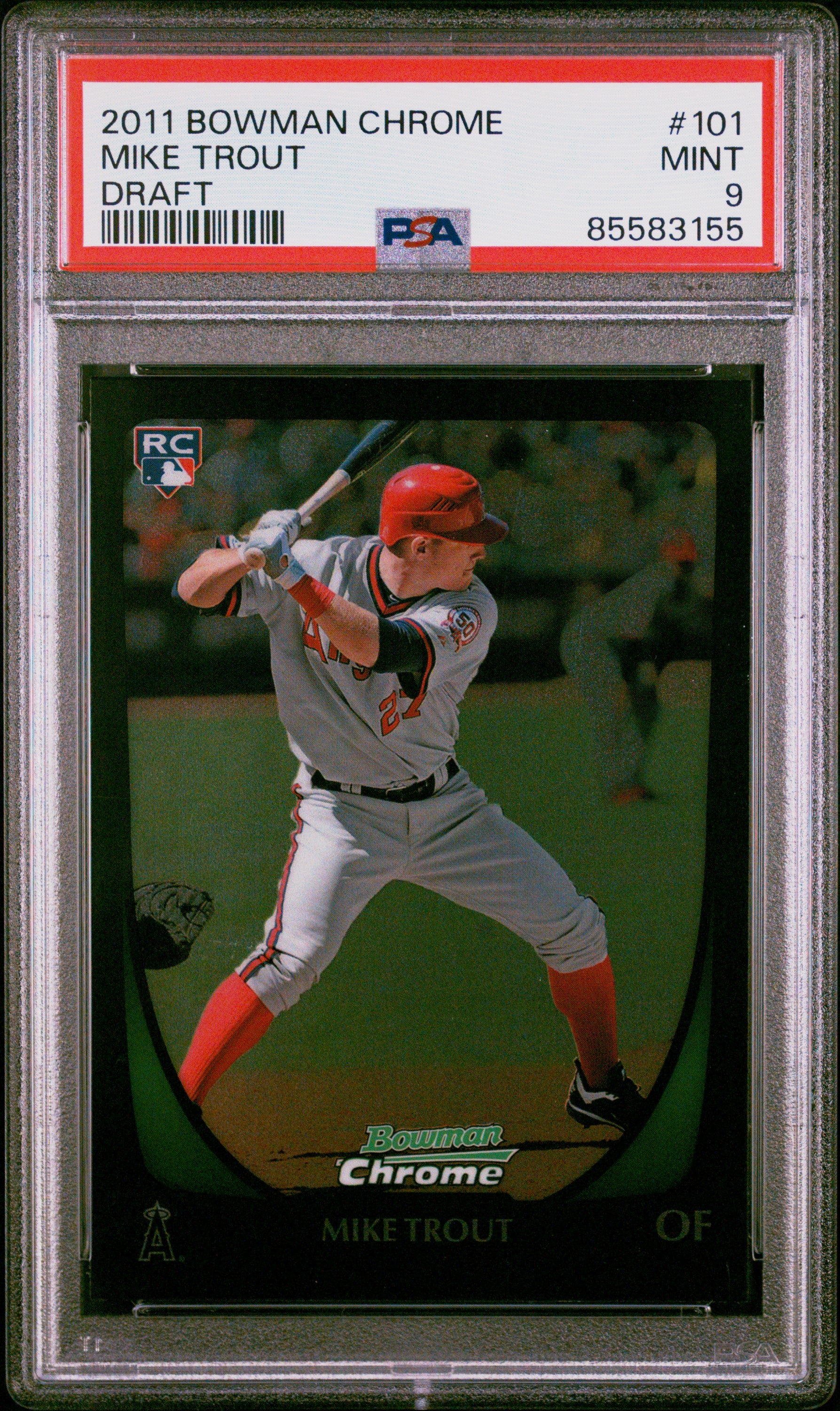 2011 Bowman Chrome Draft Mike Trout #101 Draft PSA 9