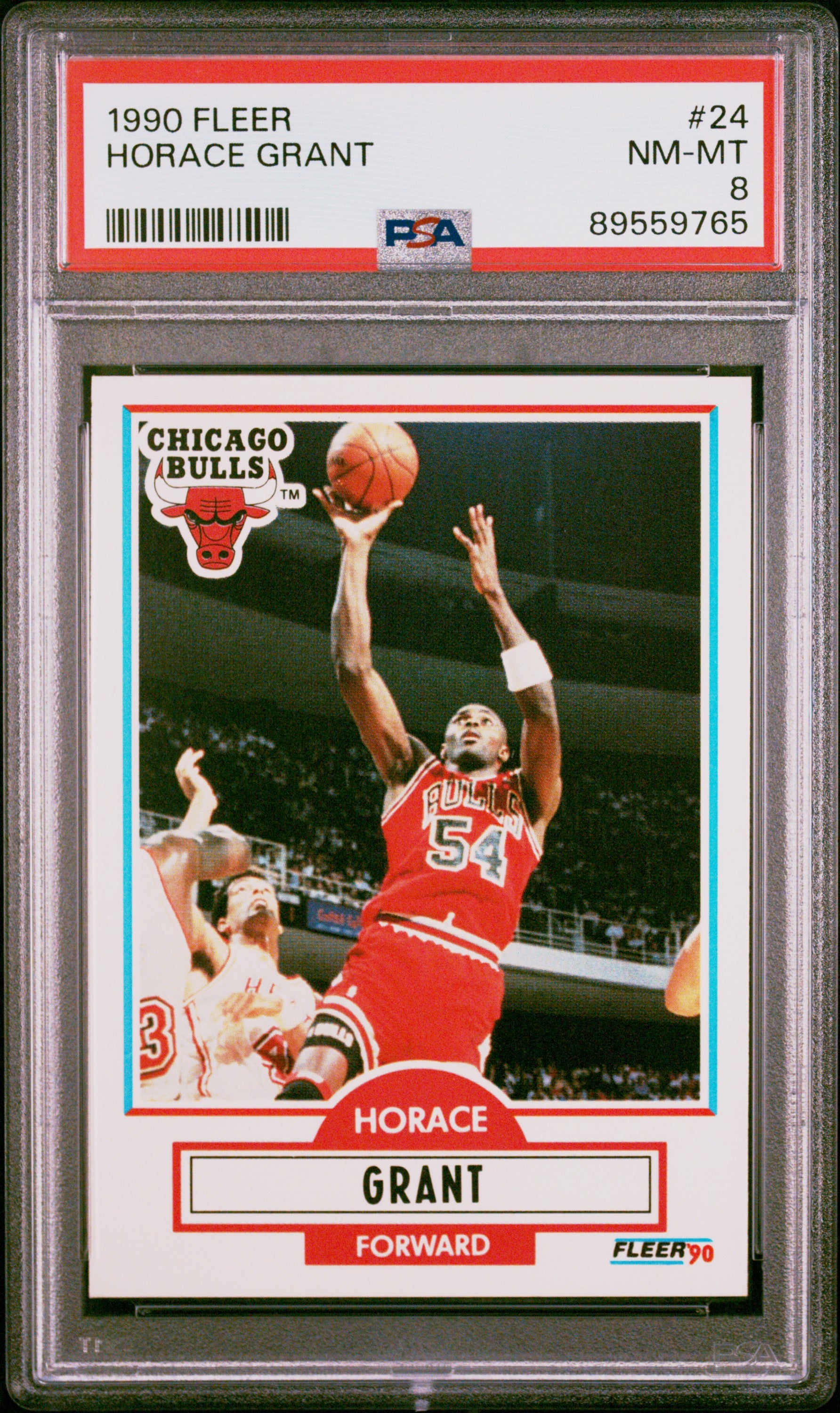 1990 Fleer Horace Grant #24 PSA 8