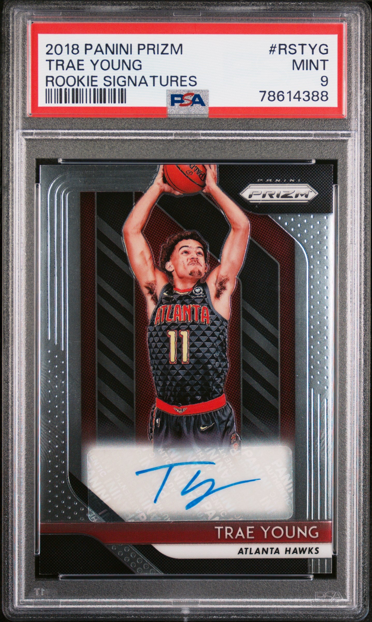 2018 Panini Prizm Rookie Signatures Trae Young #RSTYG PSA 9