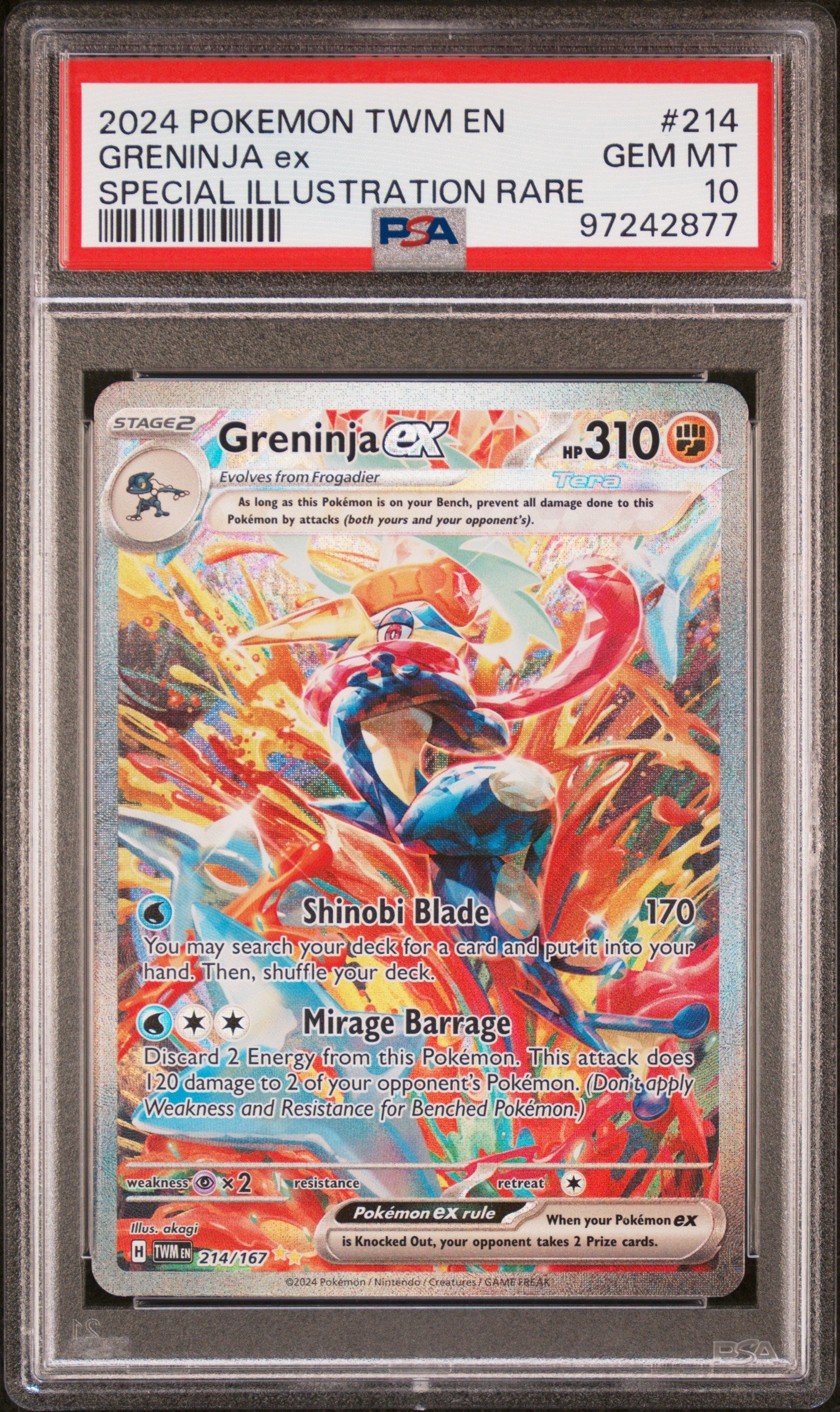 PokéMon TCG Greninja EX #214 Special Illustration Rare PSA 10