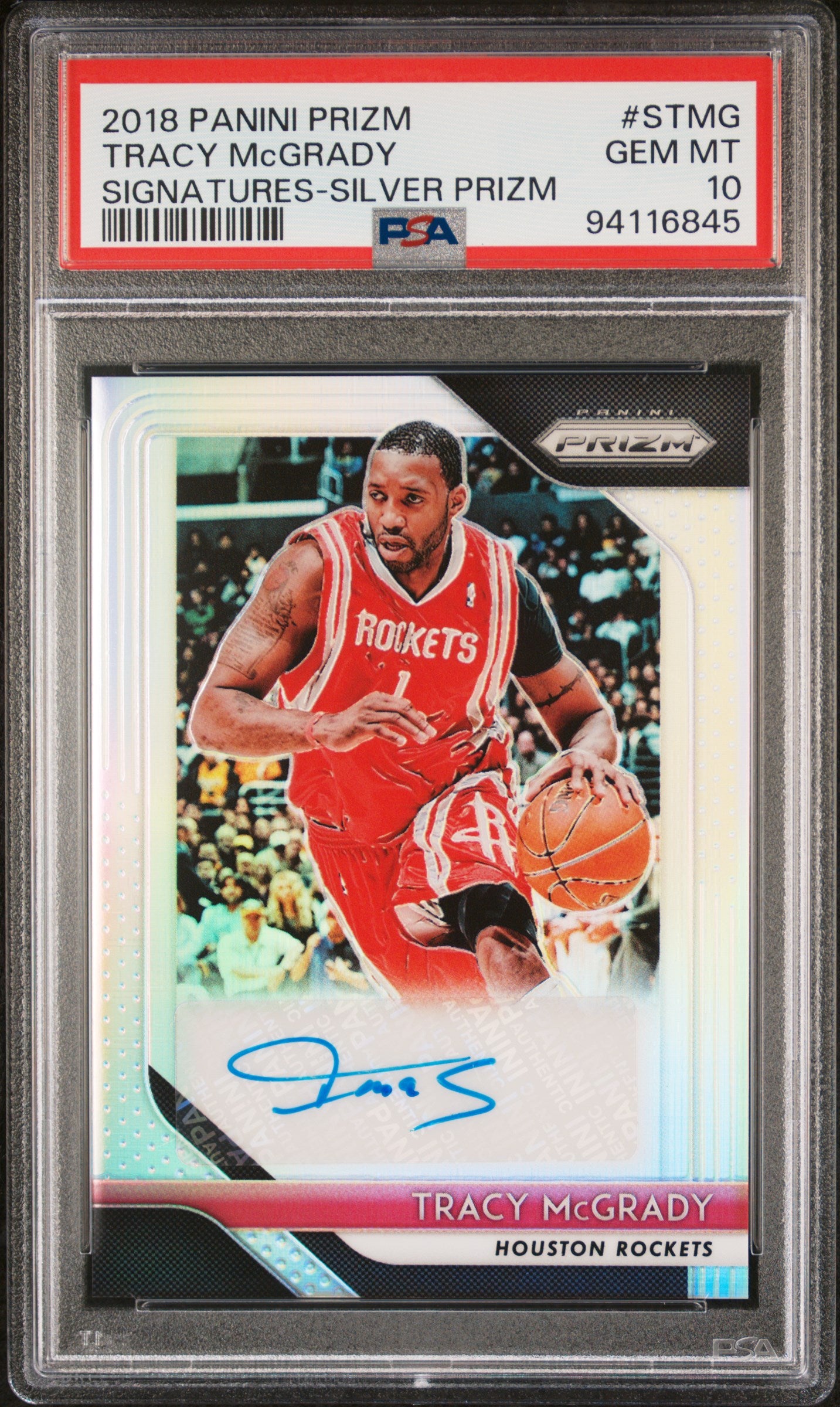 2018 Panini Prizm Signatures Tracy Mcgrady #STMG Signatures Silver Prizm PSA 10