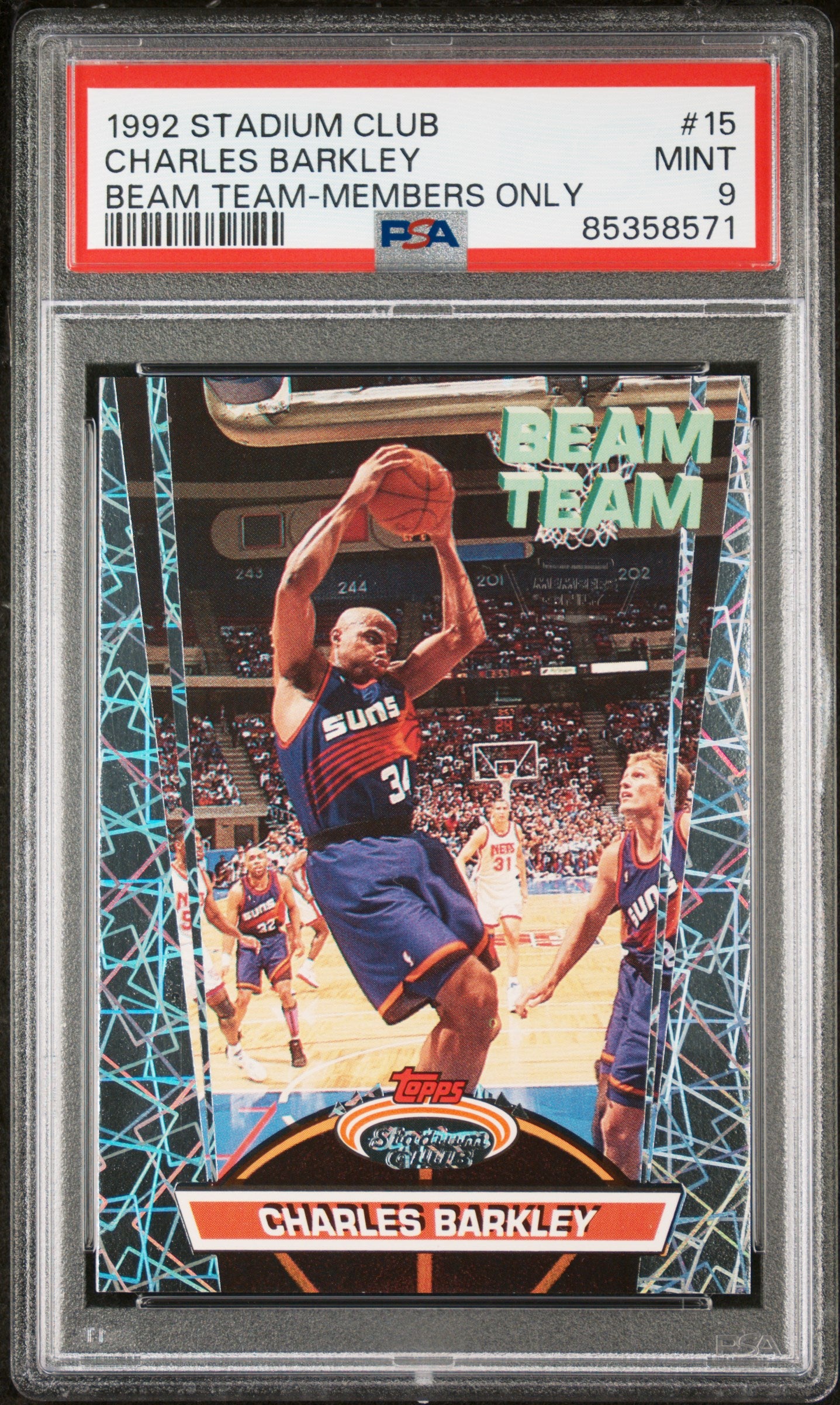 1992 Stadium Club Beam Team Charles Barkley #15 PSA 9