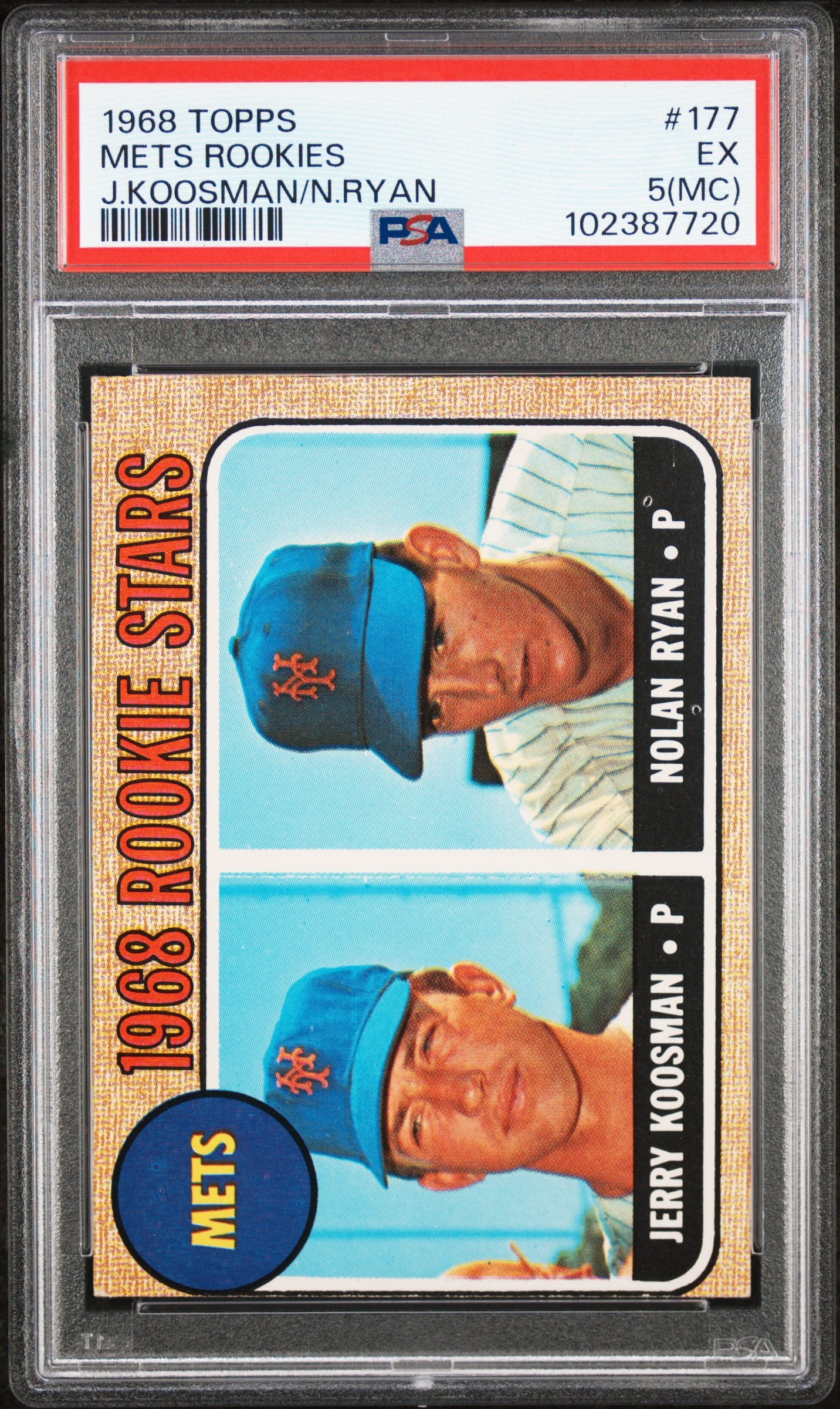 1968 Topps Mets Rookies #177 J. Koosman N. Ryan MC PSA 5