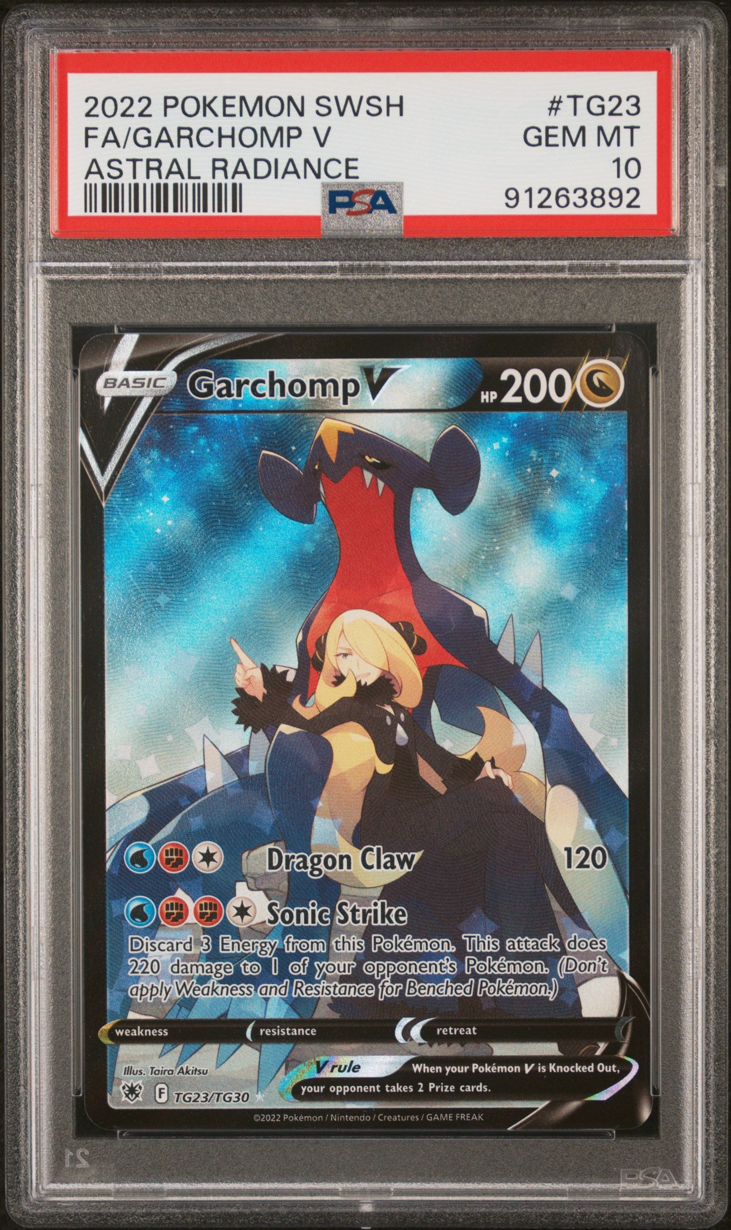 PokéMon TCG Garchomp V Fa #TG23 Astral Radiance PSA 10